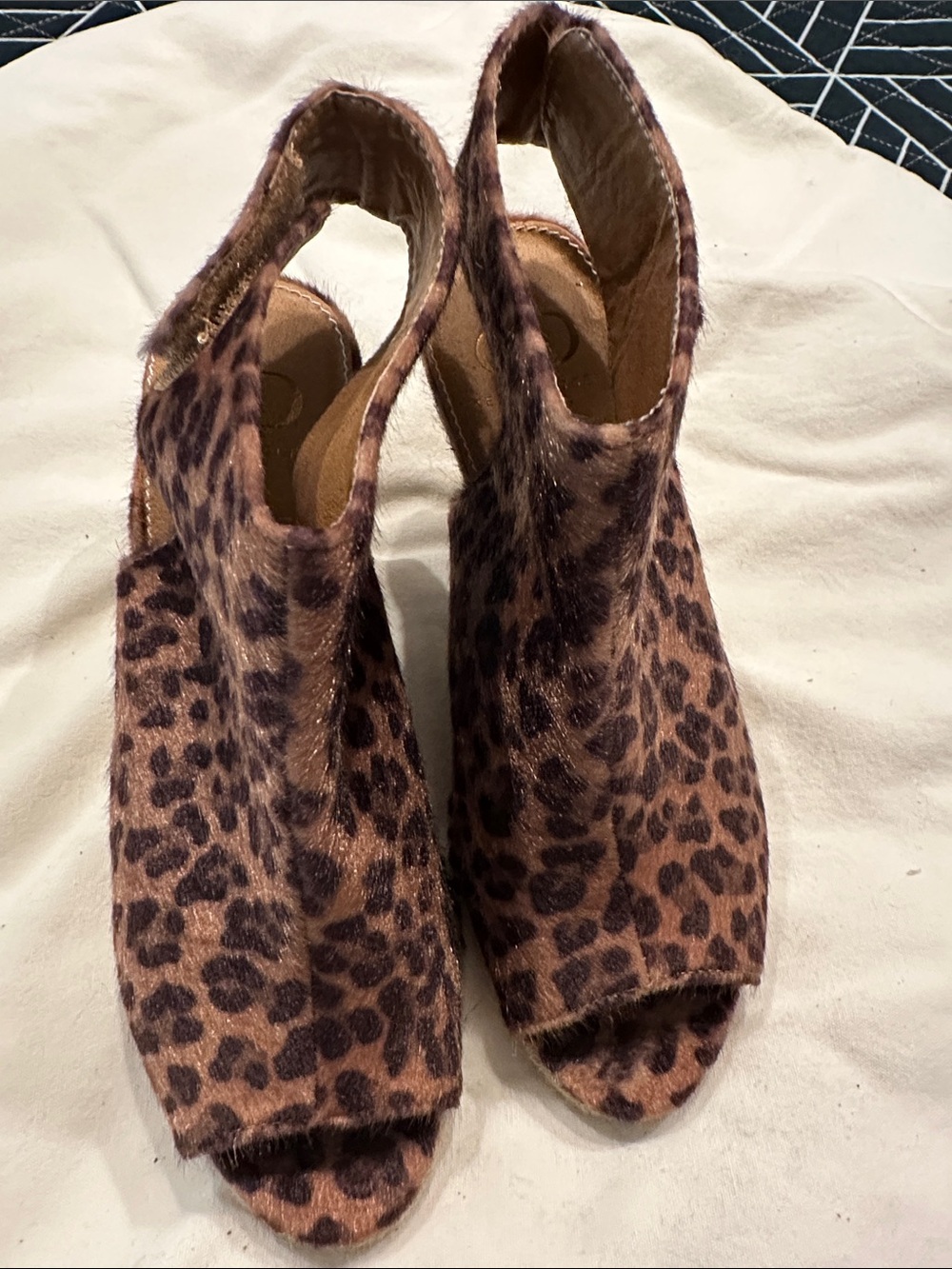 Kelsi Dagger Leopard Print Open-Toe Slingback Heels - Brown